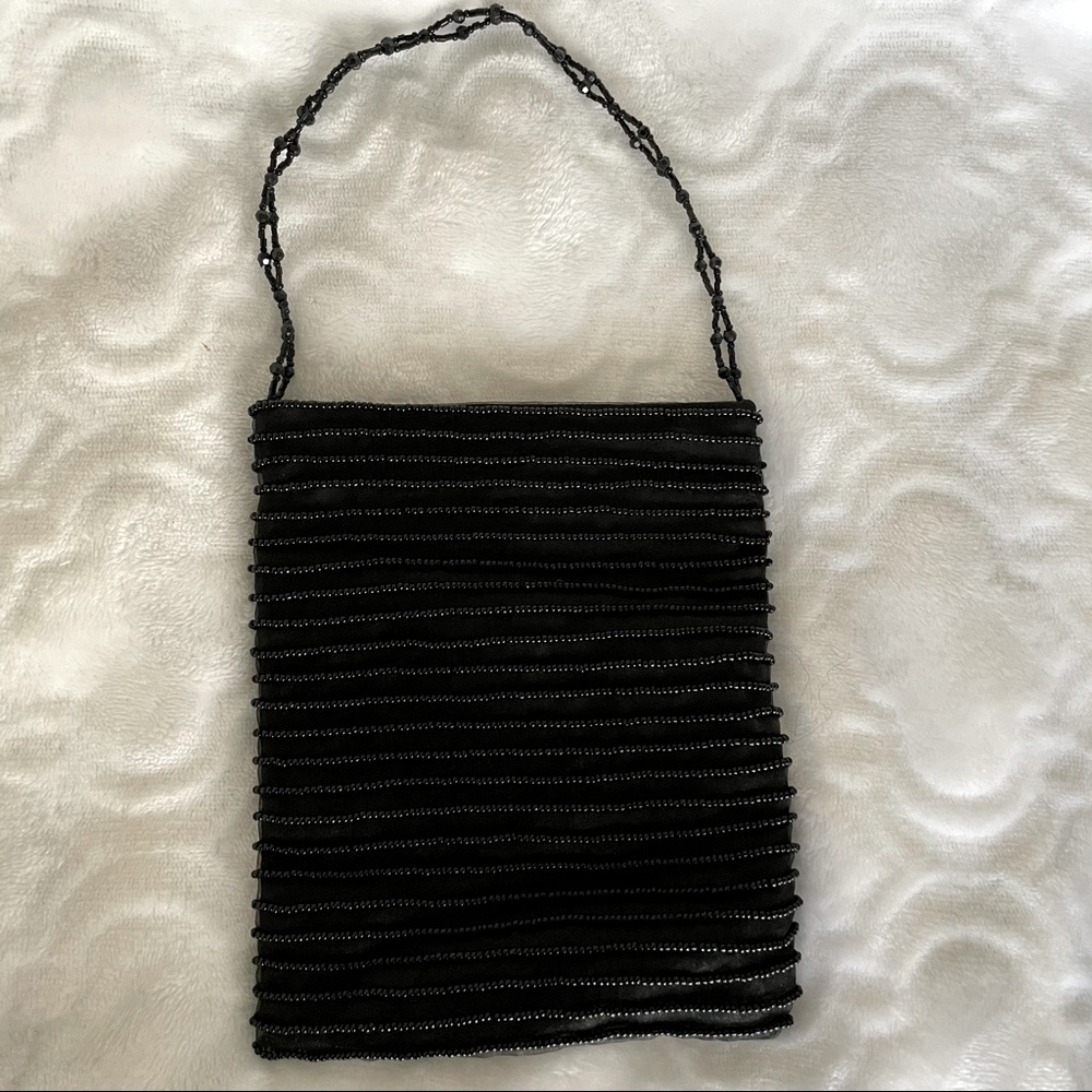 Gap black beaded evening clutch